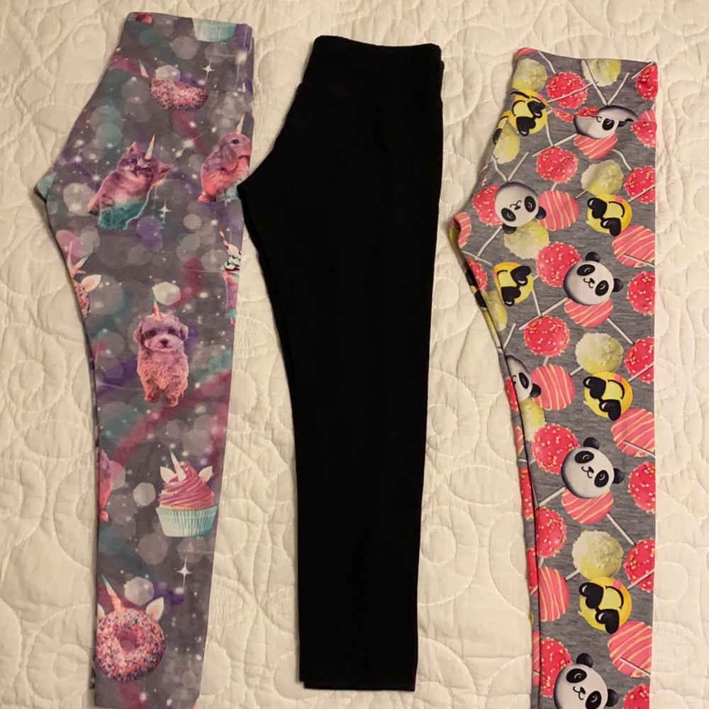 Justice lot 3 pair leggings 10.5 plus